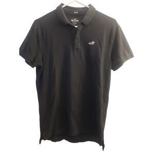 Hollister Epic Flex Stretch Mens Black S/S Polo Shirt Size Medium